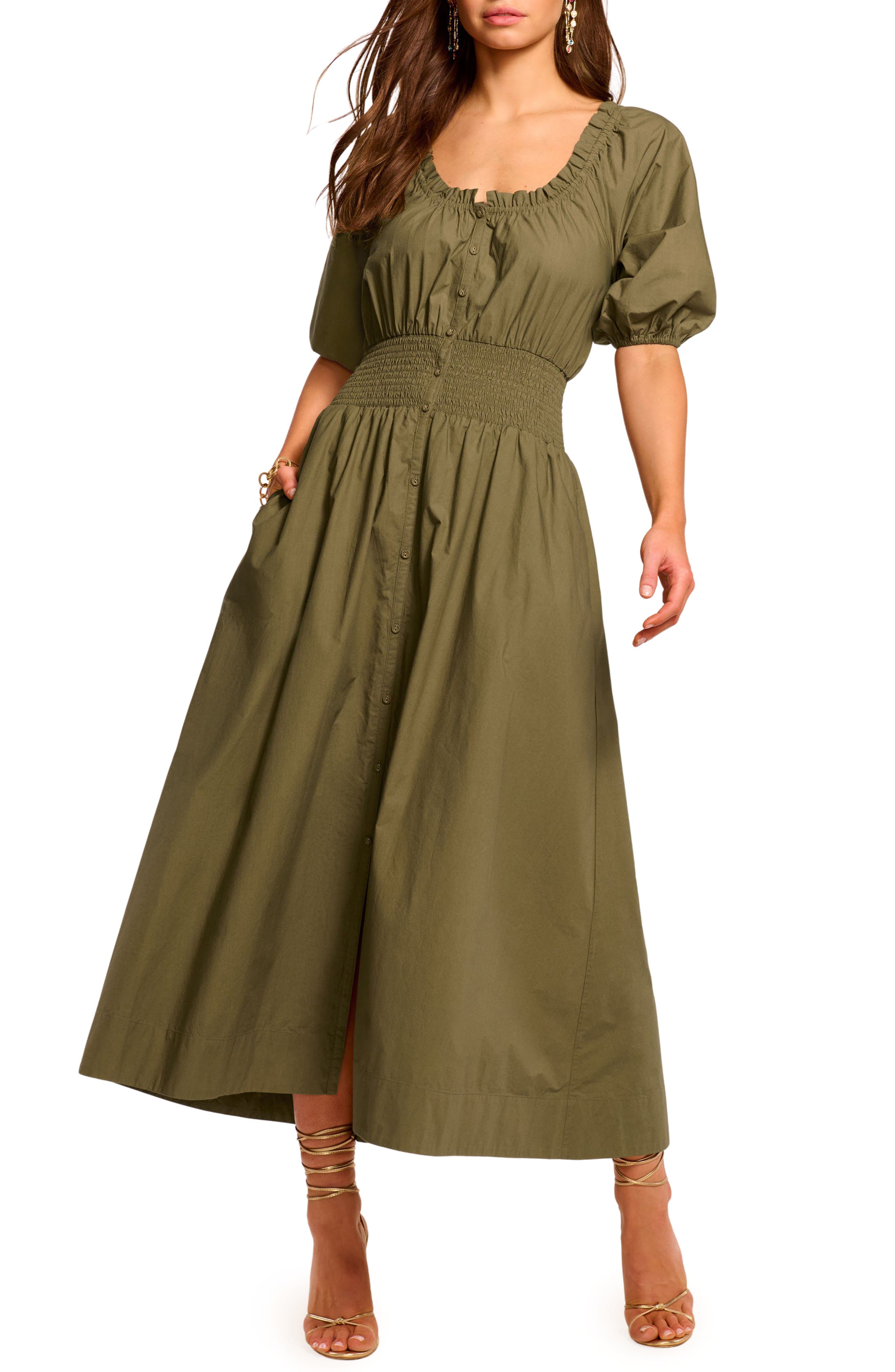 Ramy Brook Laura Smocked Waist Maxi Dress