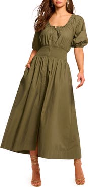 Ramy Brook Laura Smocked Waist Maxi Dress