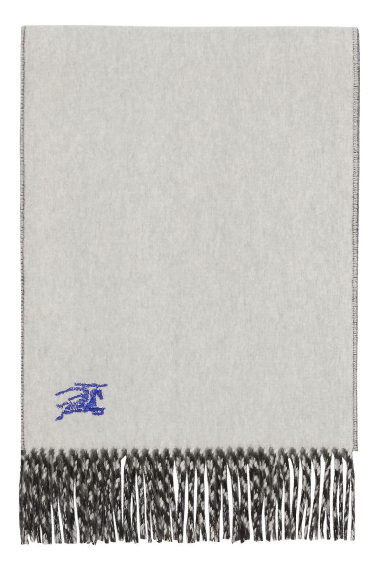 Reversible EKD Embroidered Cashmere Scarf, Alternate, color, BLACK/ MITTEN GREY