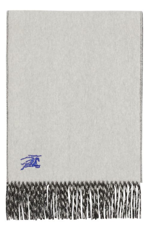 Burberry Reversible Ekd Embroidered Cashmere Scarf In Black