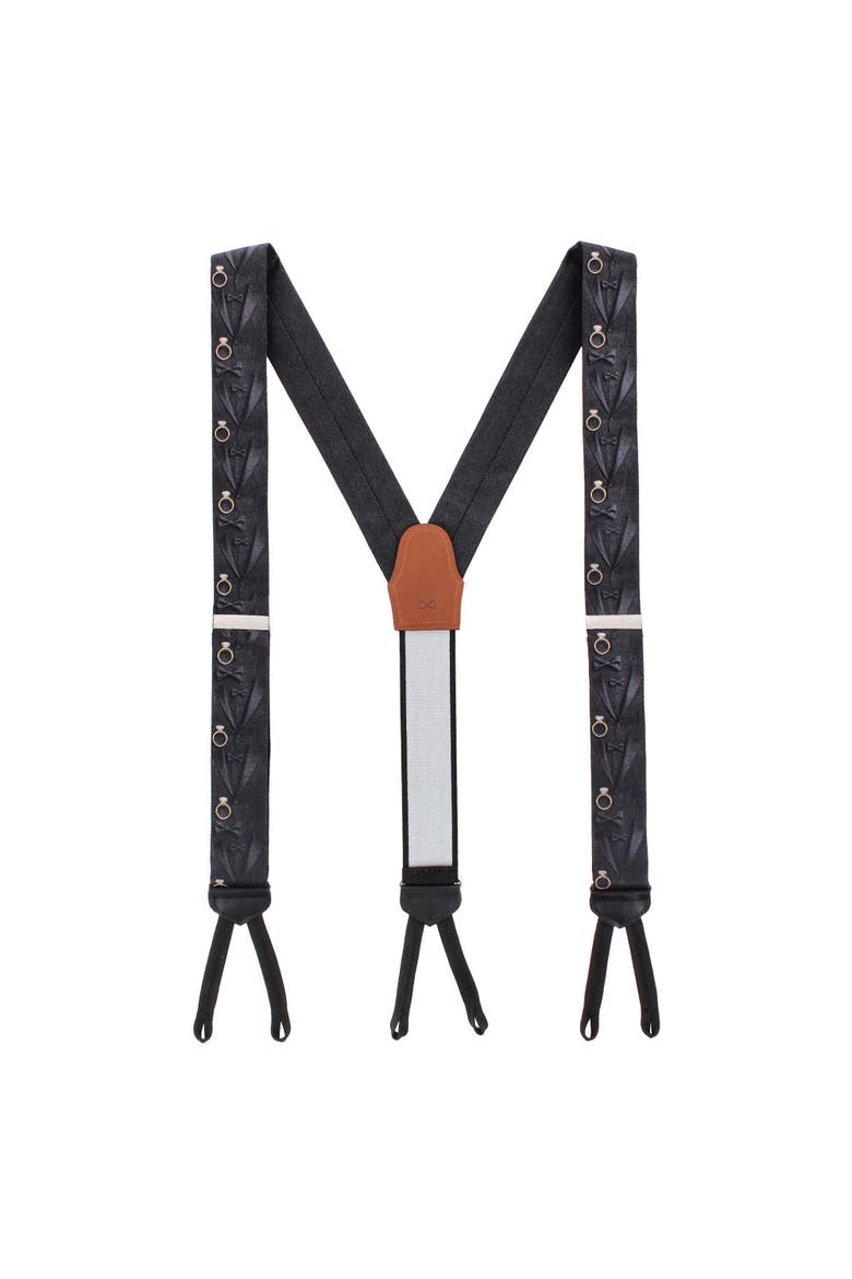 Will You Marry Me Silk Novelty Formal End Suspenders, Alternate, color, Black