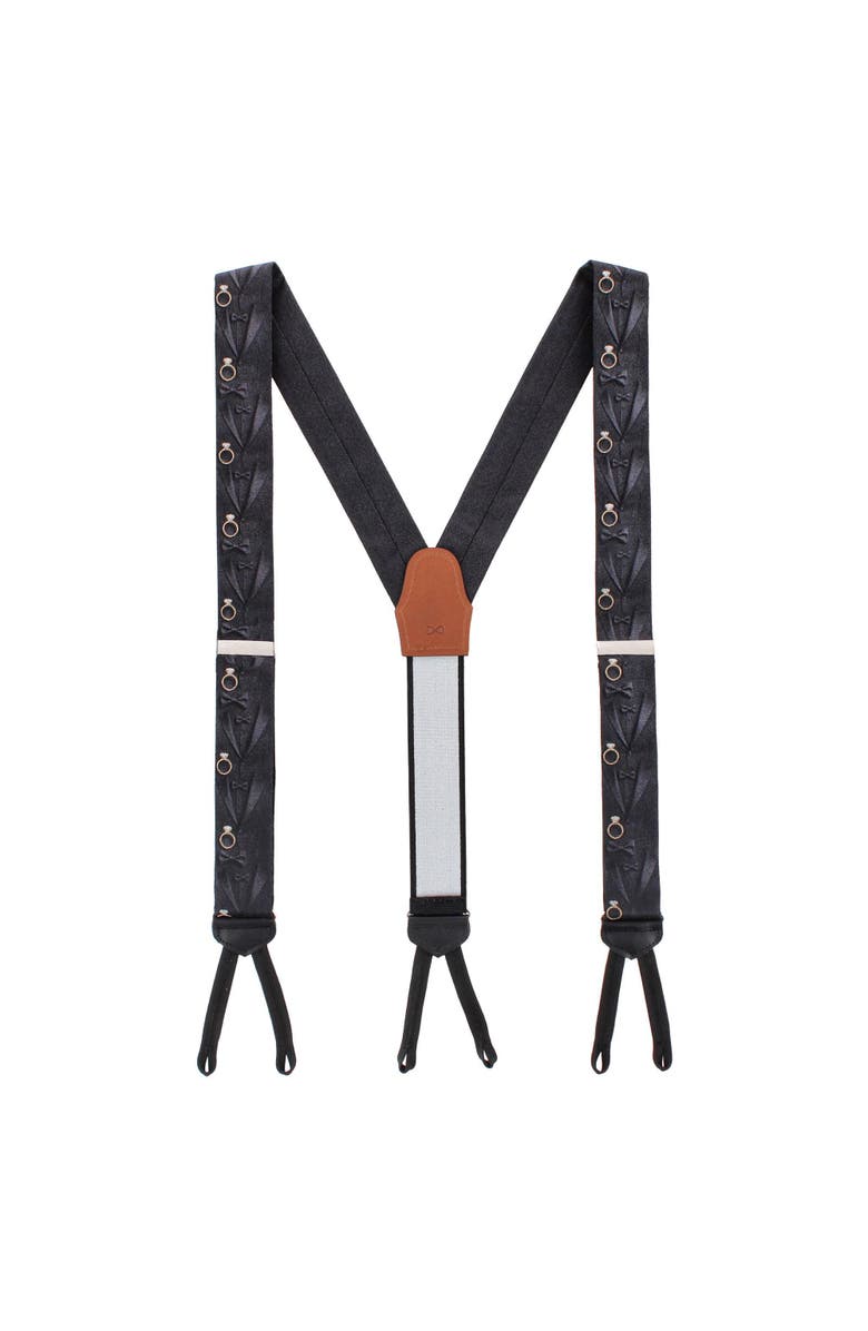 Trafalgar Will You Marry Me Silk Novelty Formal End Suspenders, Alternate, color, Black