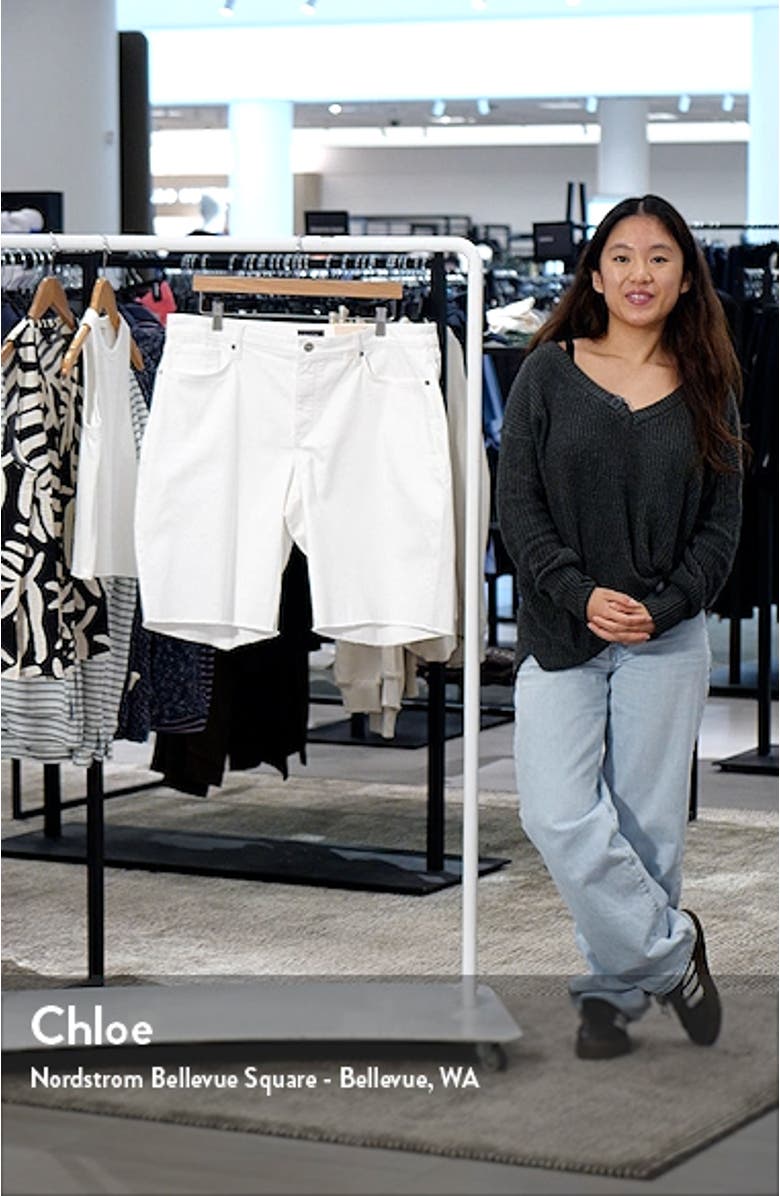 Frayed Denim Boyfriend Shorts, sales video thumbnail