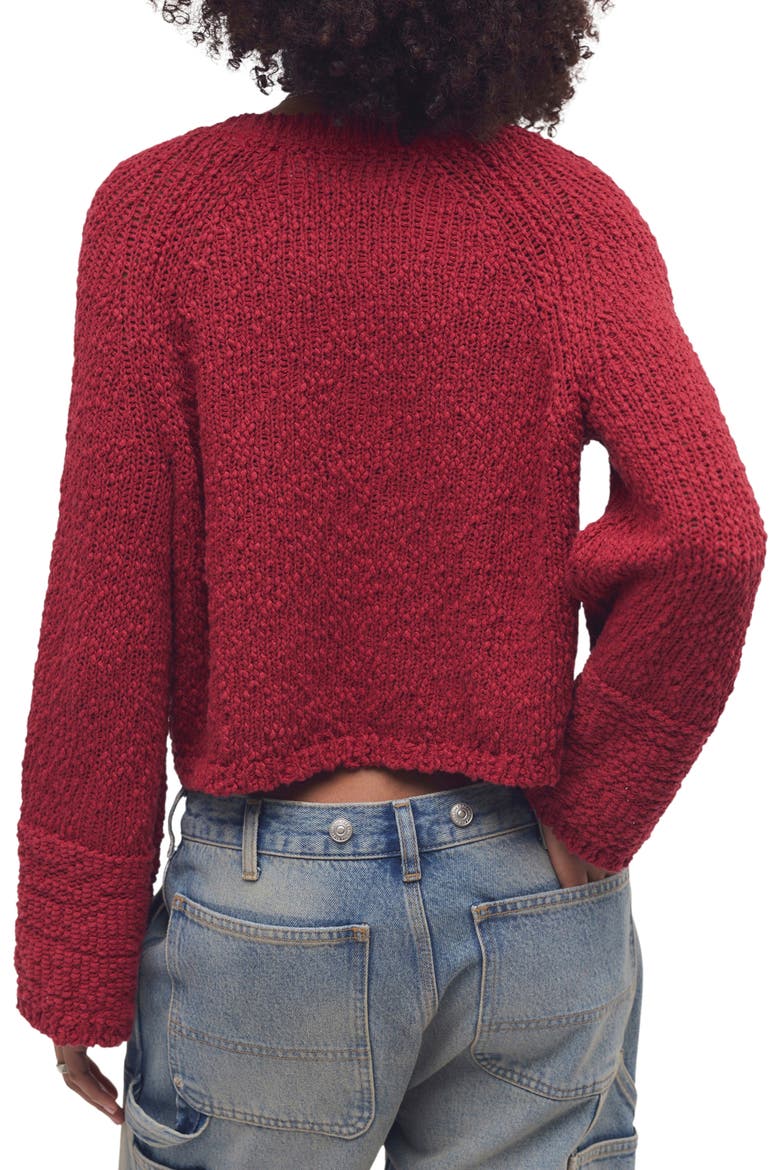 Heartland V-Neck Cotton Sweater, Alternate, color, RICHEST RED