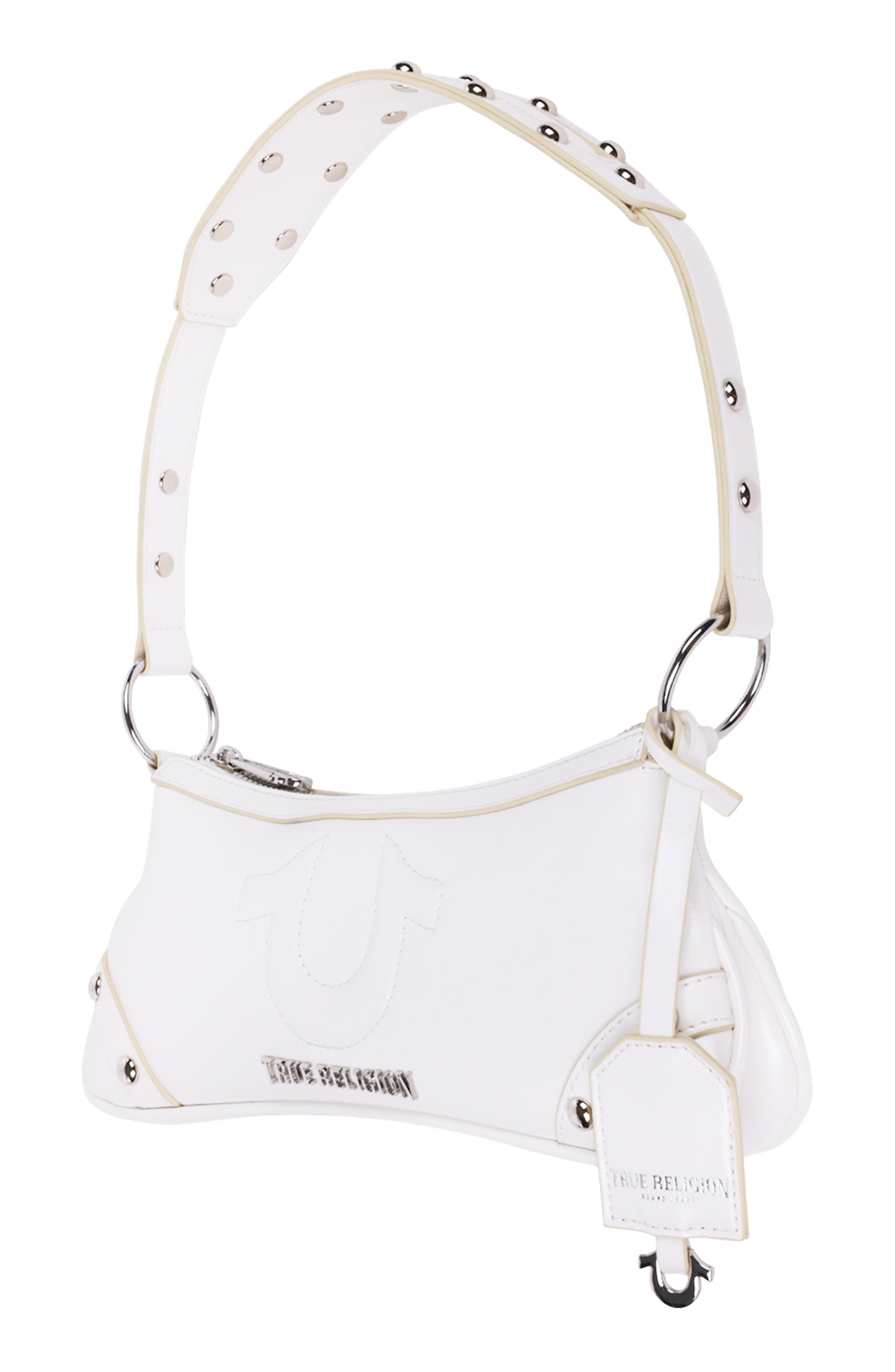 True Religion Horseshoe Hardware Shoulder Bag, Alternate, color, White
