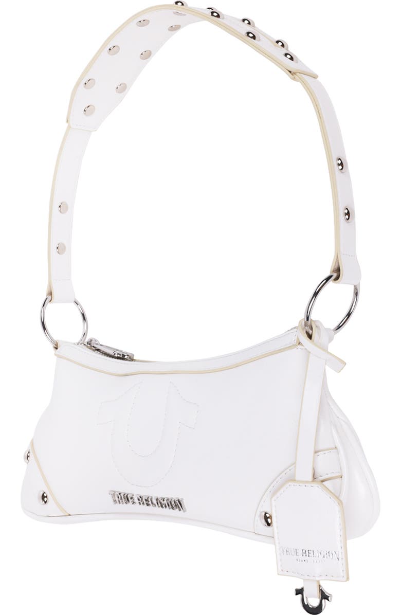 True Religion Horseshoe Hardware Shoulder Bag, Alternate, color, White