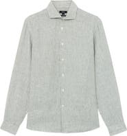 Reiss Ruban Stripe Linen Button-Up Shirt