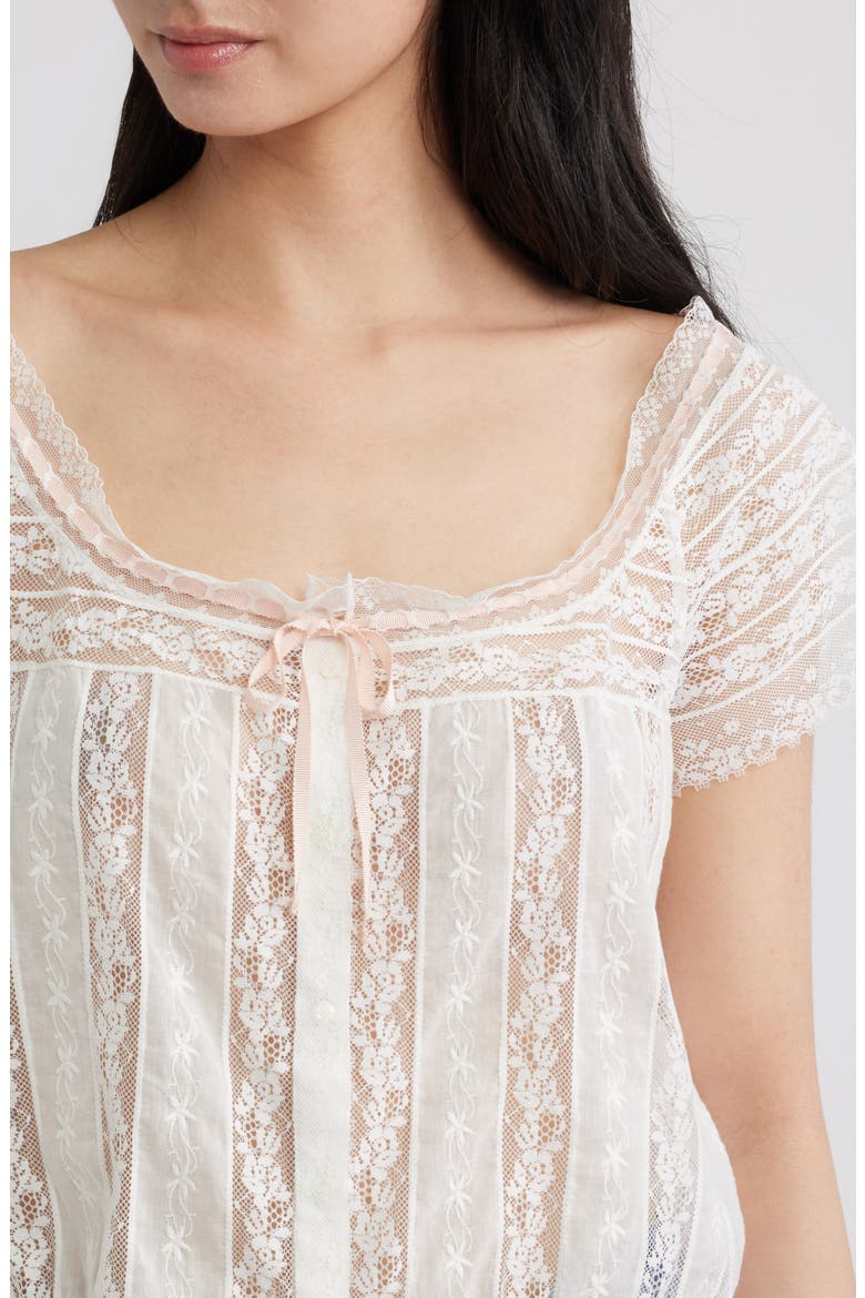 Great Lace Cotton Voile Top, Alternate, color, SALT