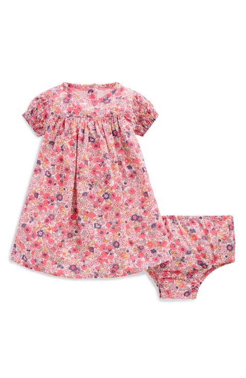 Floral Cotton Dress & Bloomers Set