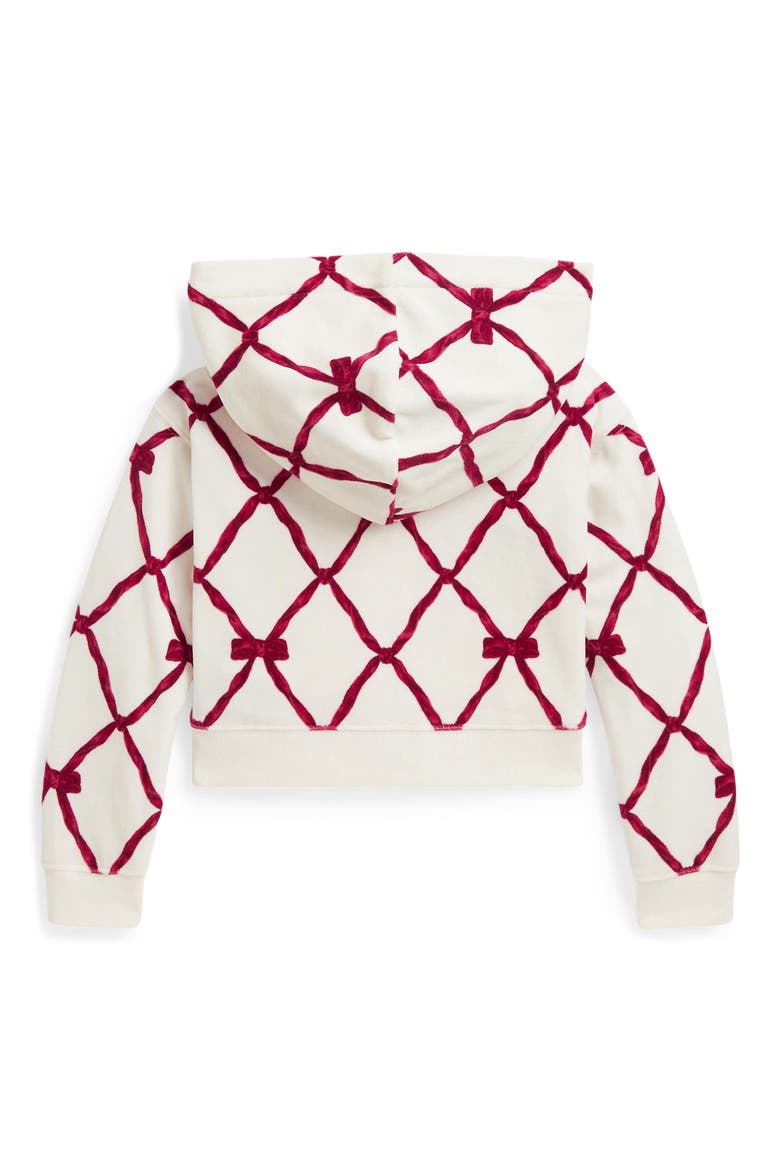 Kids' Velour Boxy Hoodie, Alternate, color, WHITE MULTI