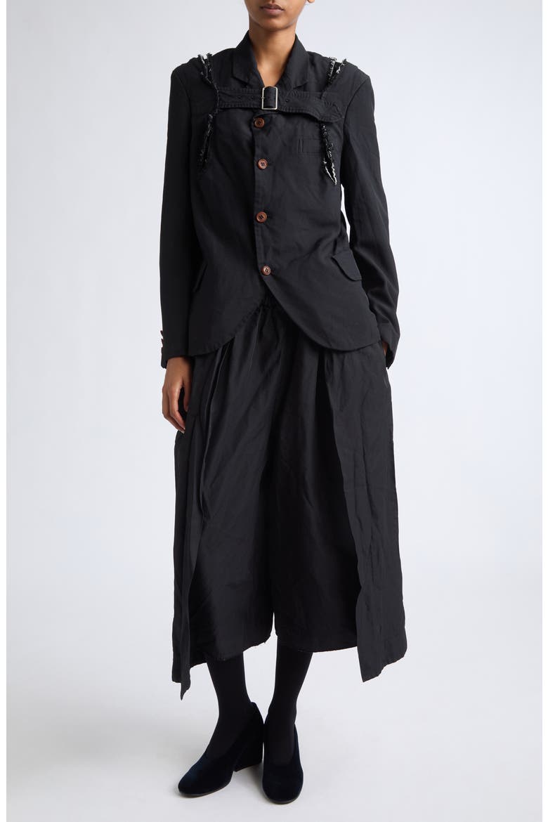 Garment Treated Wide Leg Twill Pants, Alternate, color, BLACK