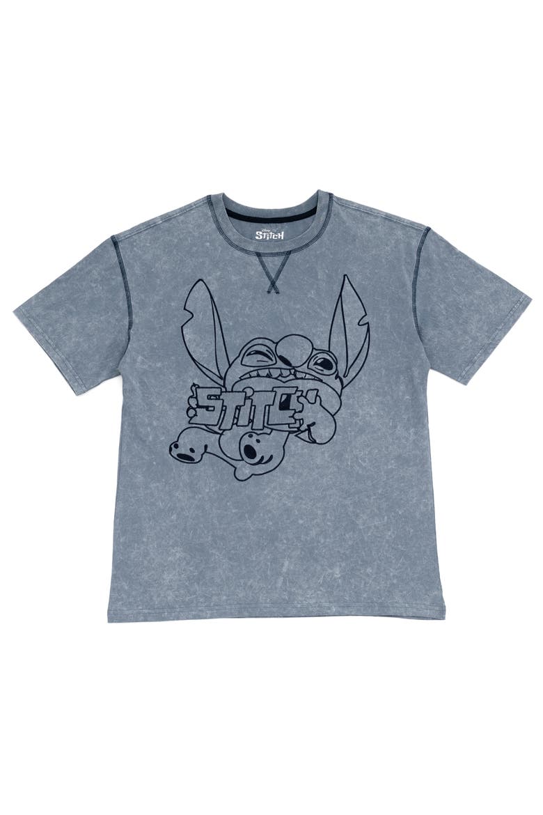 Lilo & Stitch Short Sleeve T-Shirt, Main, color, Denim Blue Stitch