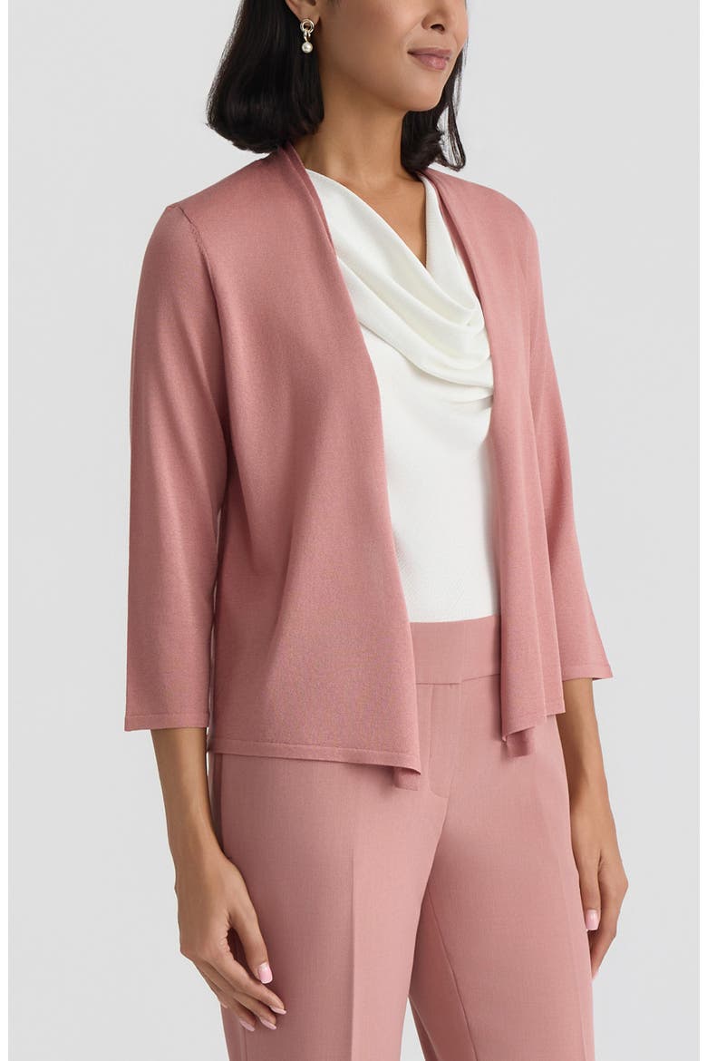 Crop A-Line Cardigan, Alternate, color, TEAROSE