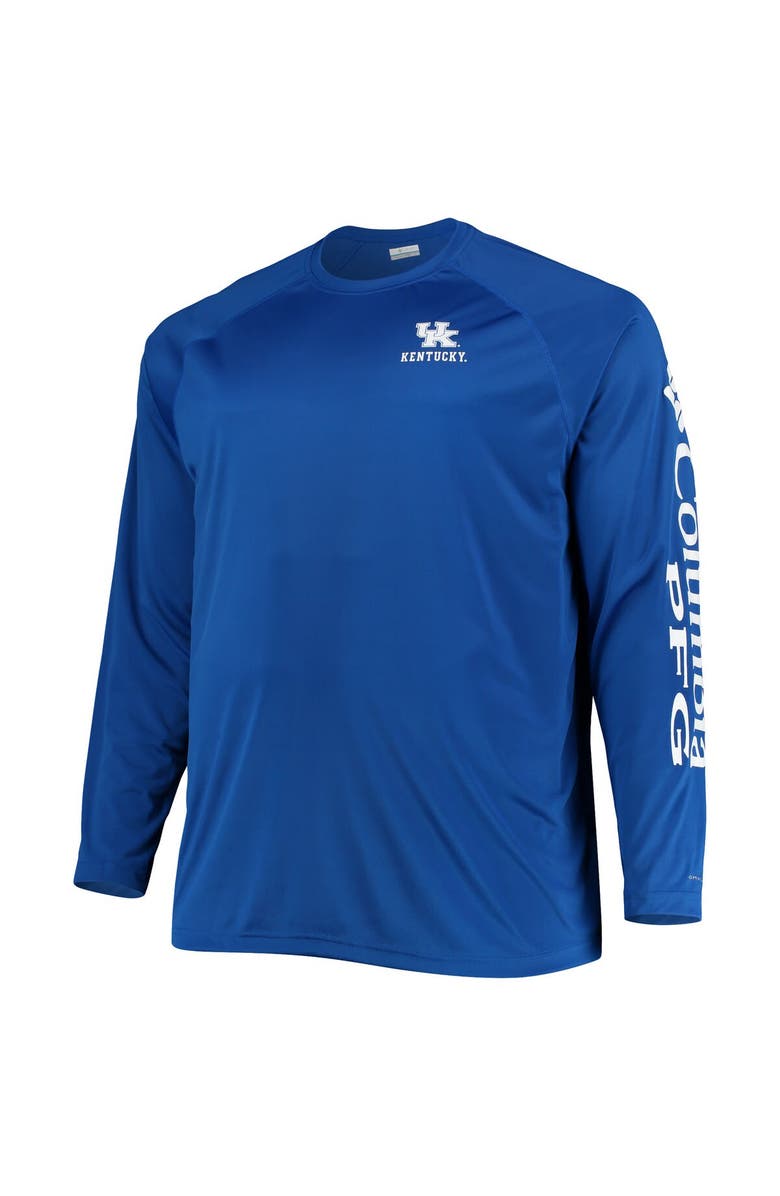 Columbia Men's Columbia Royal Kentucky Wildcats Big & Tall Terminal Tackle Raglan Omni-Shade Long Sleeve T-Shirt, Alternate, color,