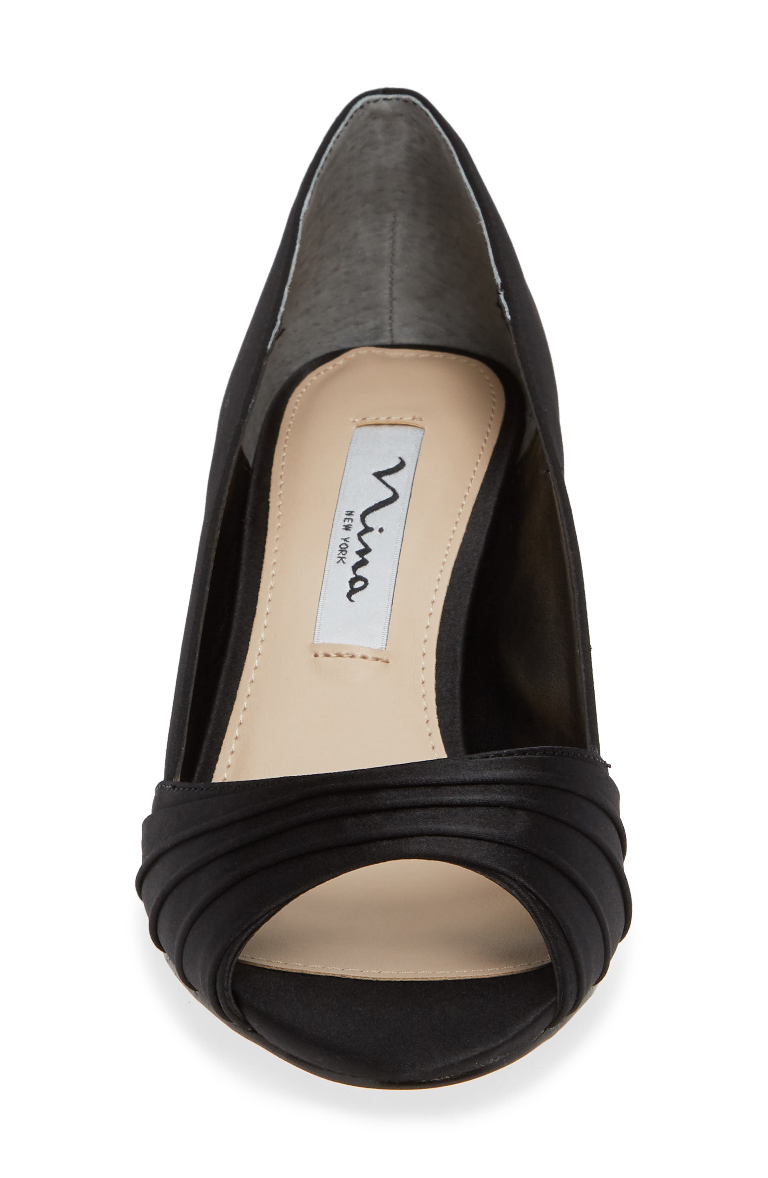 Chezare Peep Toe Pump, Alternate, color, BLACK SATIN