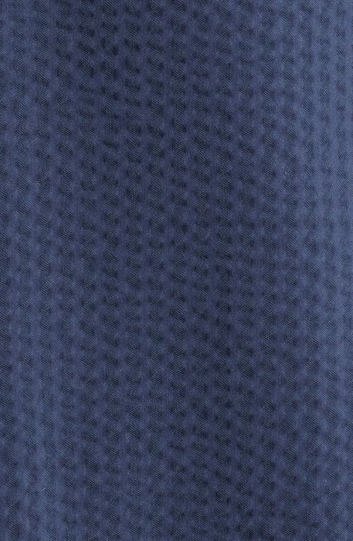 Barbour Longhall Seersucker Performance Short Sleeve Button-down Shirt In Navy