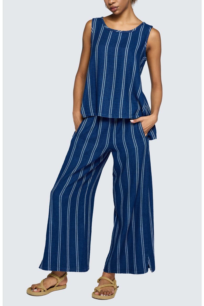 Floria Denim Muslin Top, Alternate, color, Stripe Denim