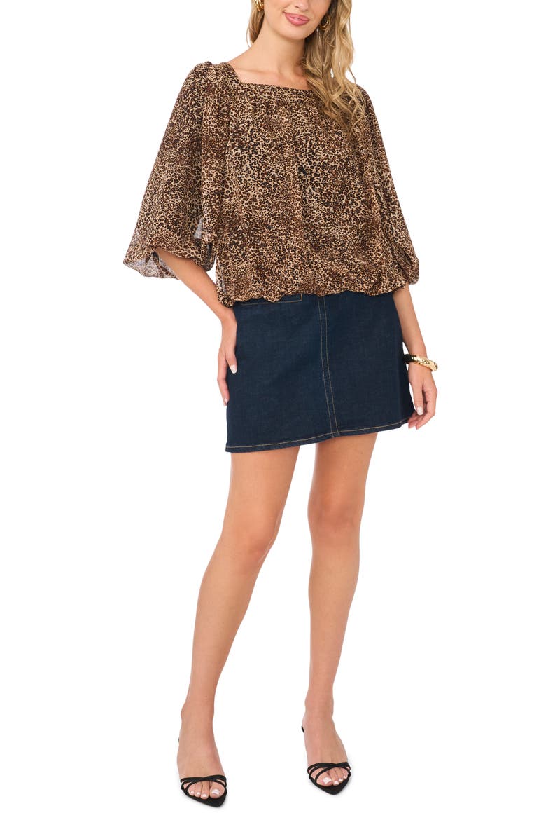 Square Neck Bubble Top, Alternate, color, RICH BLACK