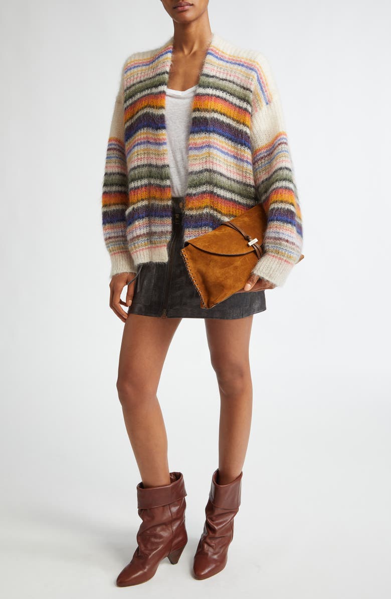 Isabel Marant Étoile Dana Stripe Mohair Blend Cardigan, Alternate, color,