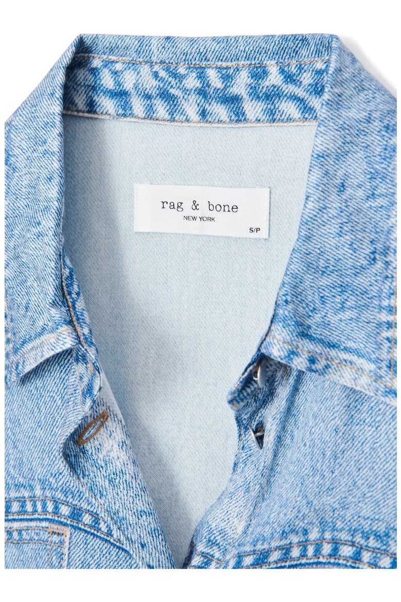 rb Miramar Slink Lounge Abby Trompe L'Oeil Faux Denim Crop Button-Up Shirt, Alternate, color, MURAY