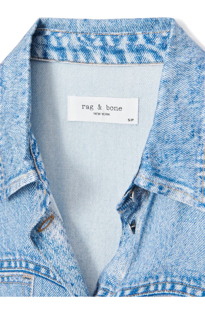 rag & bone rb Miramar Slink Lounge Abby Trompe L'Oeil Faux Denim Crop Button-Up Shirt, Alternate, color, Muray