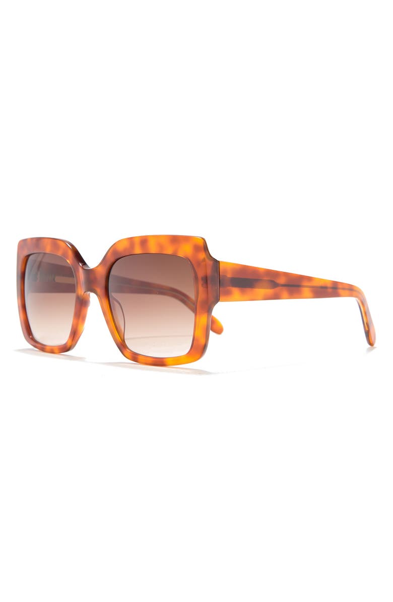 BCBGMAXAZRIA 50mm Oversized Square Sunglasses, Alternate, color, Golden Honey Havana