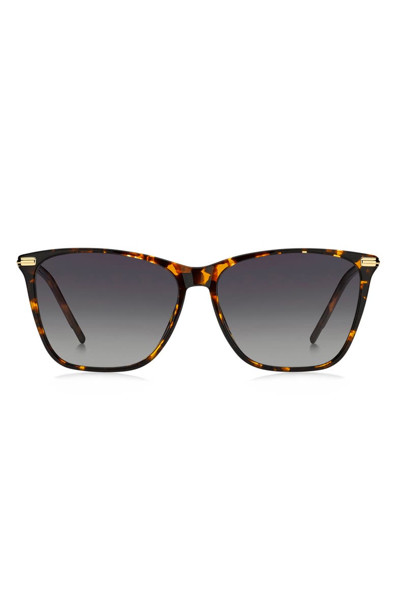 BOSS 58mm Square Sunglasses, Main, color, Brown/ Gold