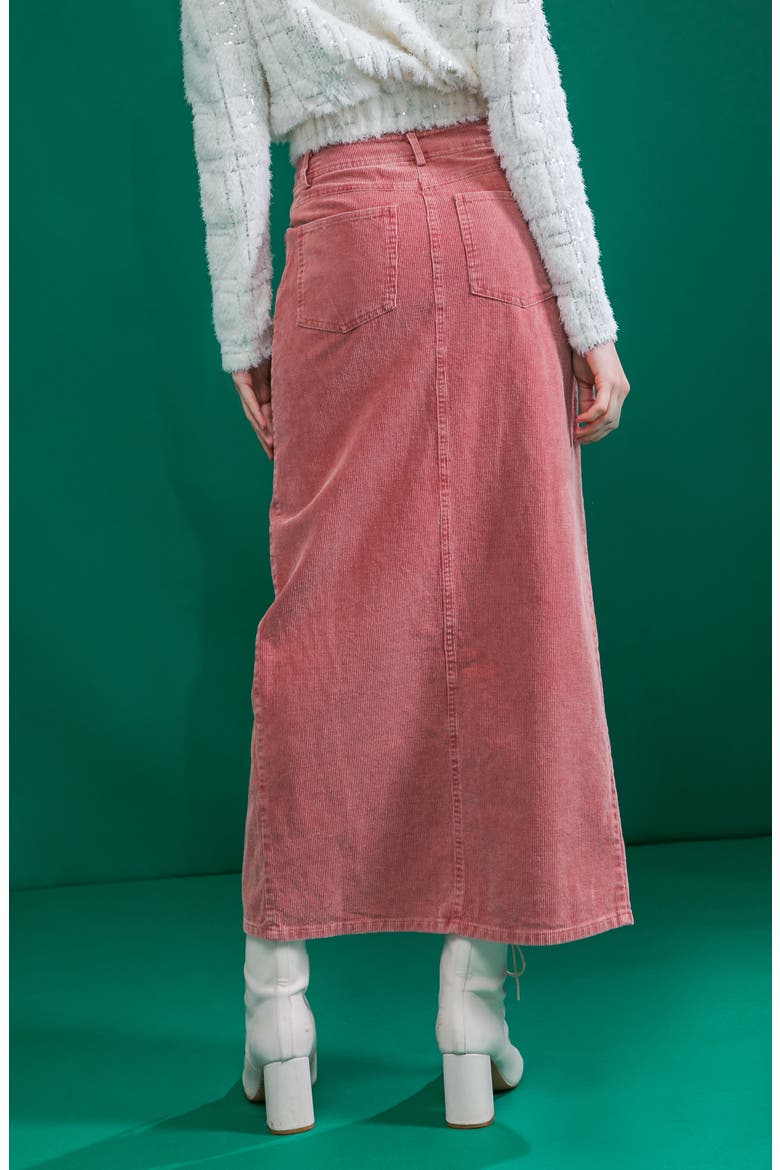 Washed Corduroy Maxi Skirt, Alternate, color, MAUVE