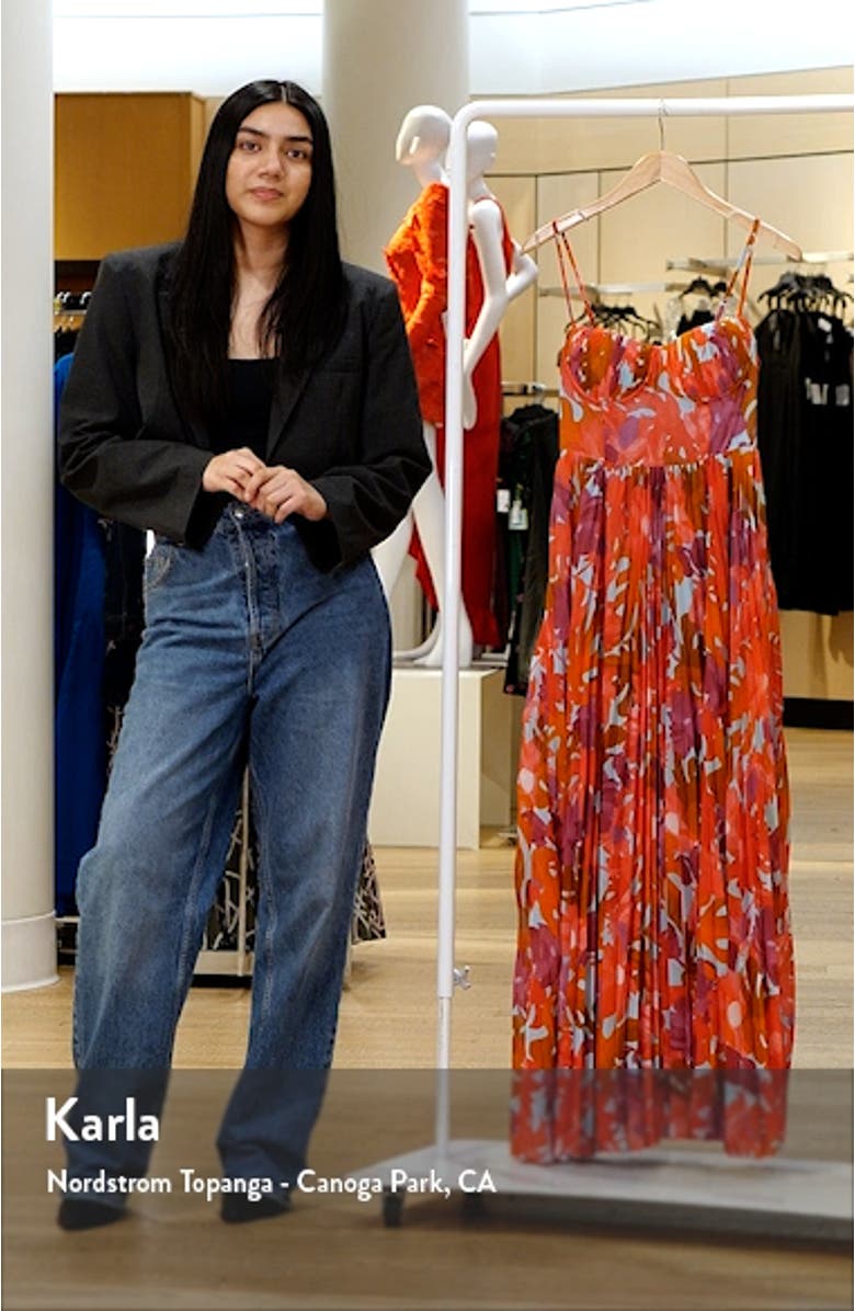 Achanti Print Pleated Maxi Dress, sales video thumbnail