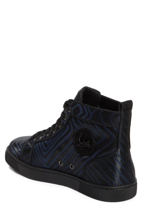 Christian Louboutin Louis Orlato Flat Stripe Jacquard High Top Sneaker