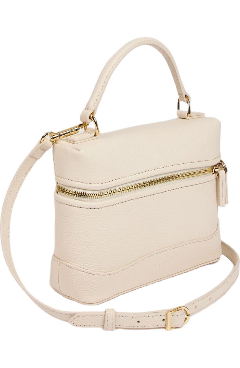 SANDRO Grained leather Tangolino bag, Alternate, color, Ecru