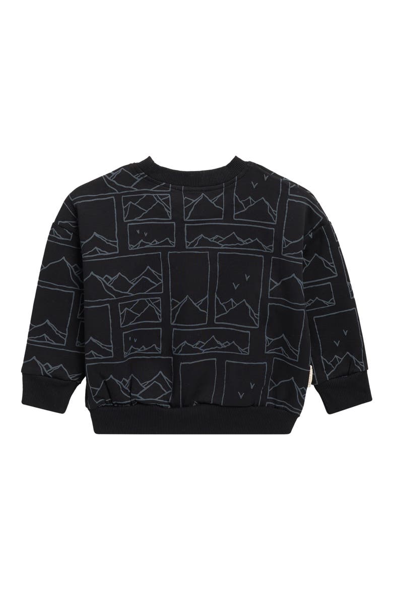 Kids' Mountain Scene Graphic Sweatshirt, Alternate, color, BLACK