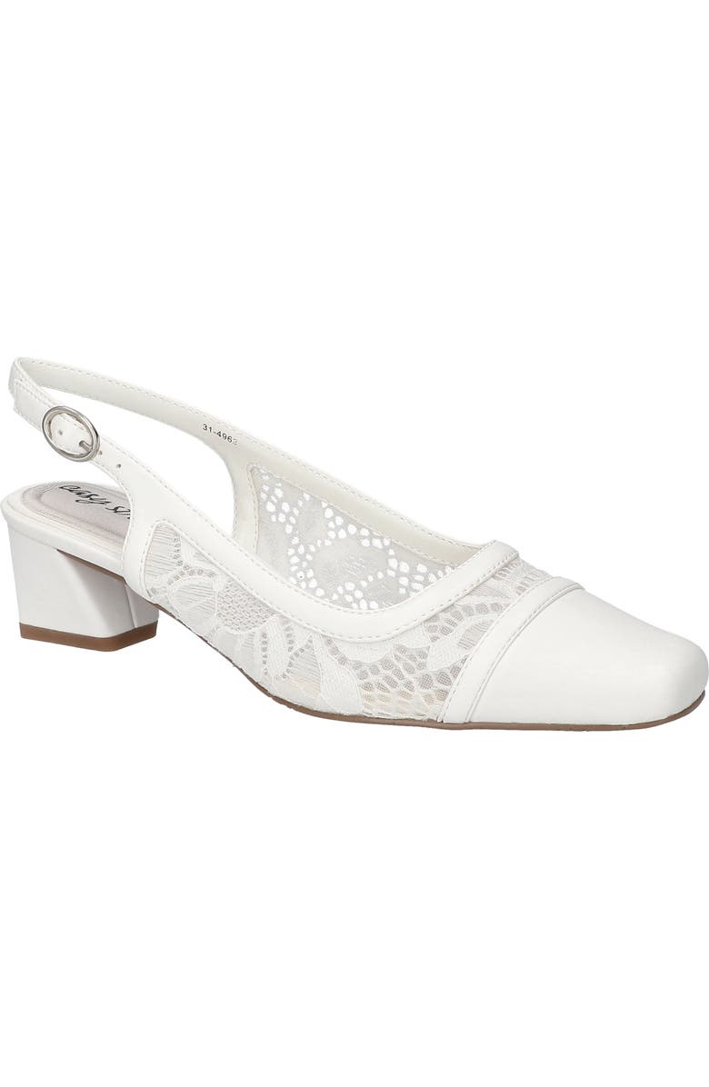 EASY STREET Fortune Square Toe Slingback Pump, Main, color, White