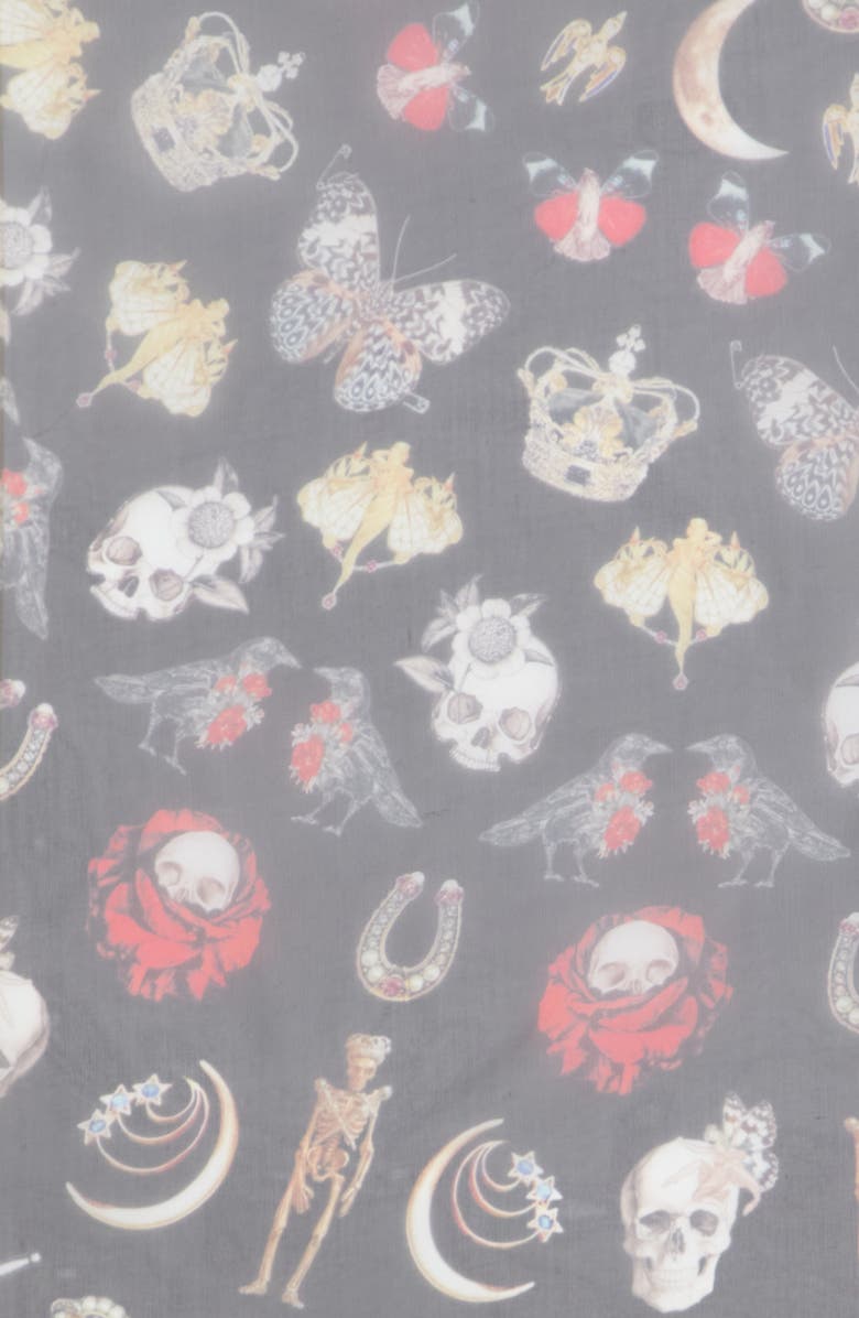 McQueen Alexander McQueen Silk Jewelled Trinket Print Scarf, Alternate, color,