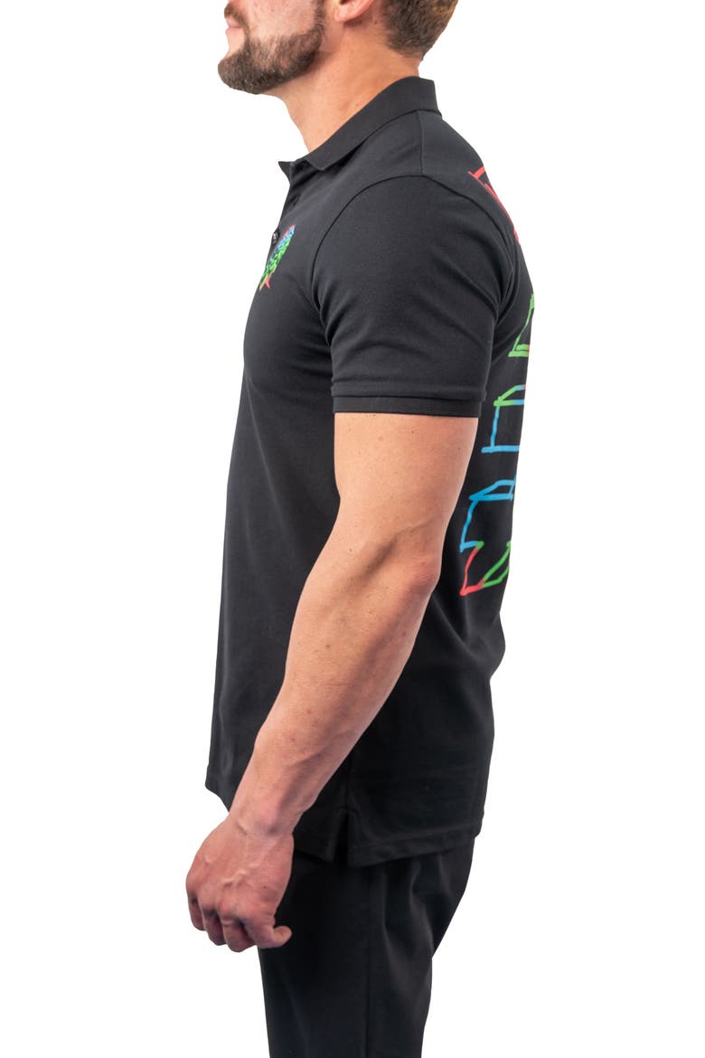 Cotton Graphic Polo, Alternate, color, BLACK