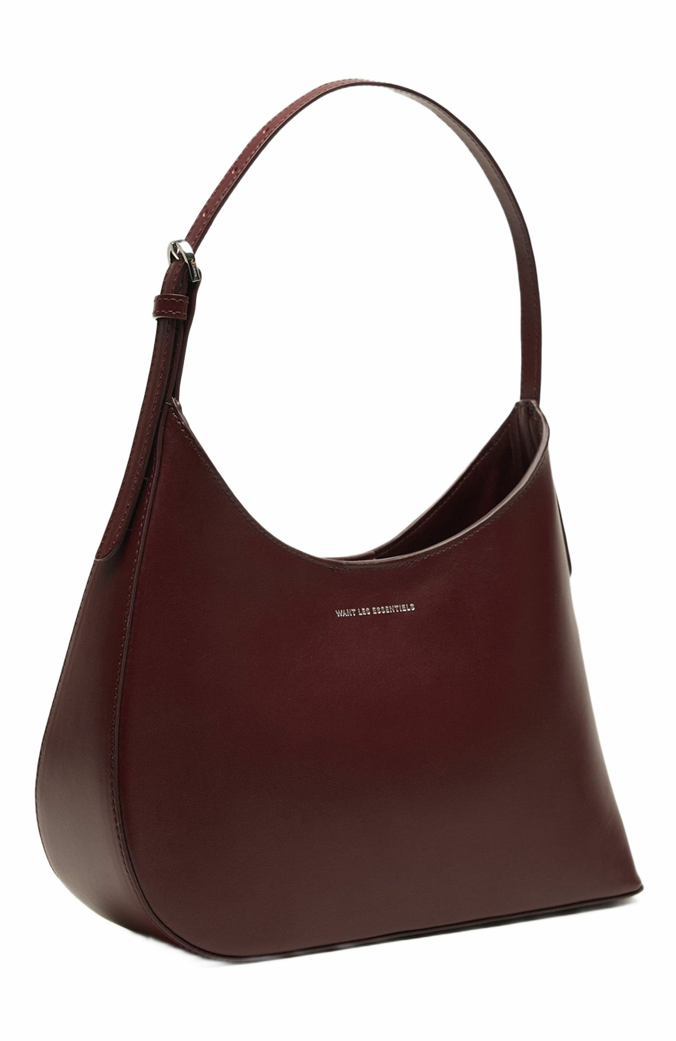 Arch Smooth Leather Shoulder Bag, Alternate, color, Dark Cherry