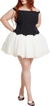 ELOQUII Contrast Tutu Mini Dress