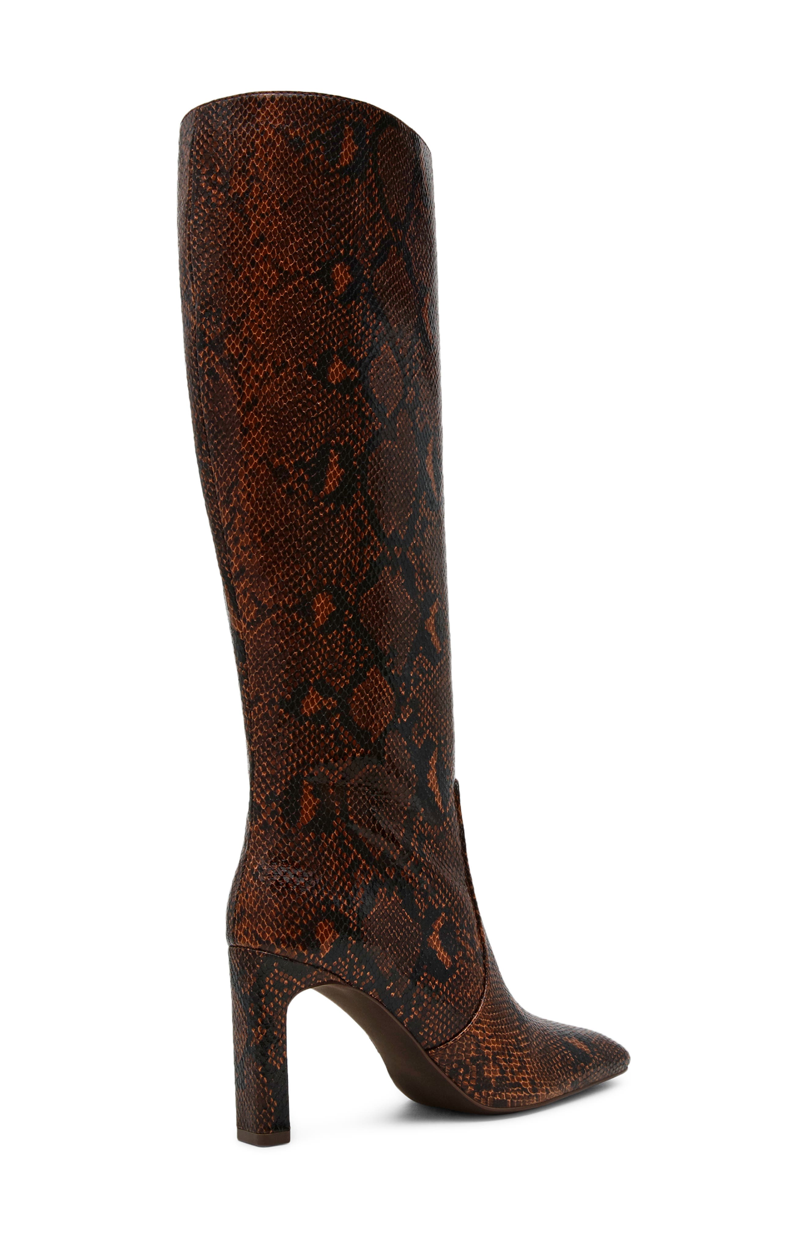Lovelies Snake Embossed Knee High Boot, Alternate, color, BROWN SNAKE
