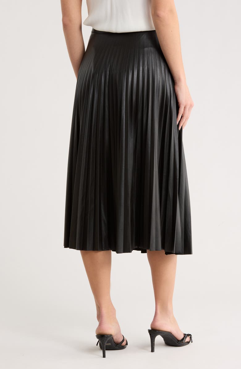 Love Token Carrie Pleated Faux Leather Skirt, Alternate, color, Black
