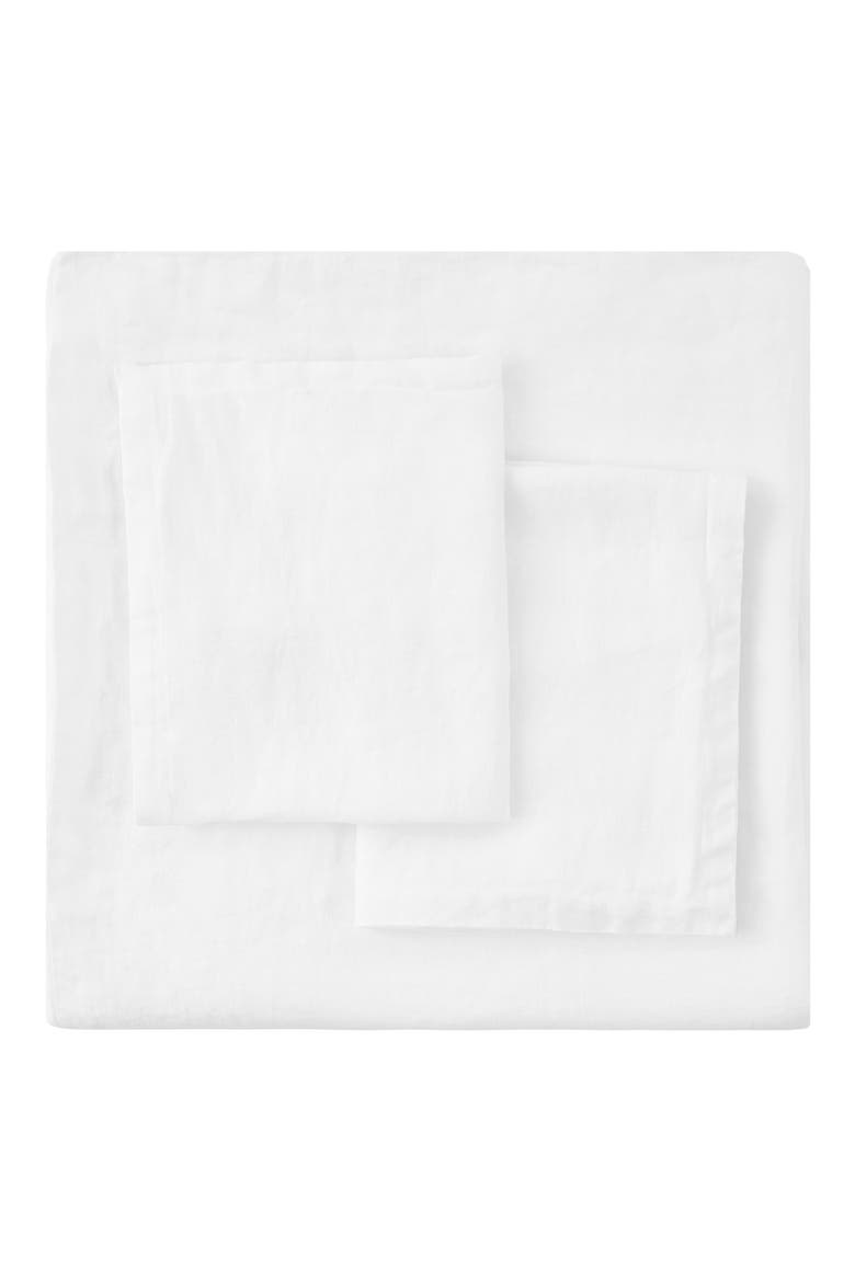 Linen Duvet Set, Main, color, WHITE