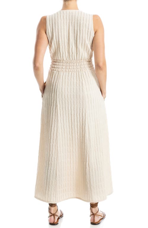 Max Studio Textured Knit Sleeveless Maxi Dress In Alabaster