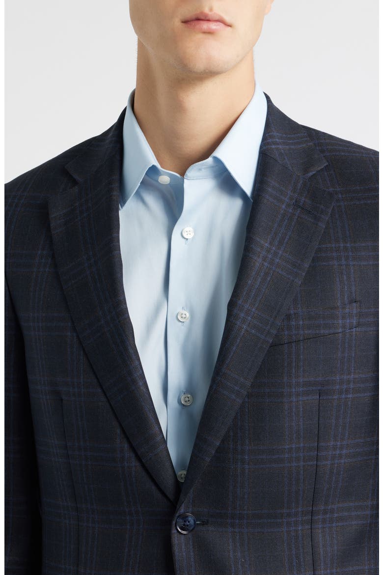 Flynn Classic Fit Navy Windowpane Check Wool Sport Coat, Alternate, color, NAVY