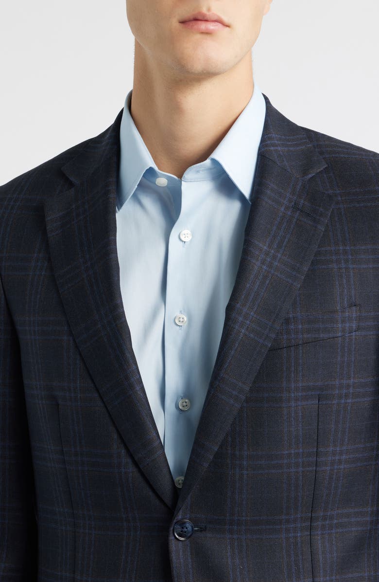 Peter Millar Flynn Classic Fit Navy Windowpane Check Wool Sport Coat, Alternate, color, Navy