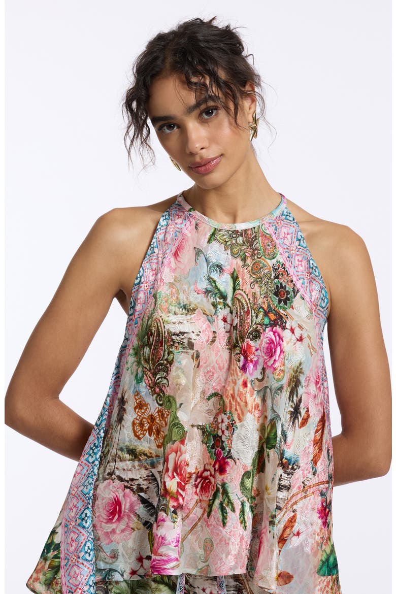 Pippa Floral Silk Blend Shell, Alternate, color, MULTI