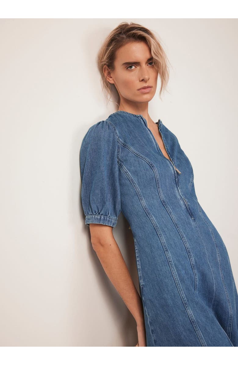 MINT VELVET Denim Zip Midi Dress, Alternate, color, Blue