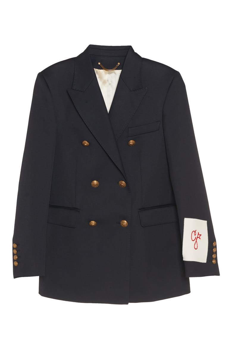 Diva Double Breasted Blazer, Alternate, color, DARK BLUE