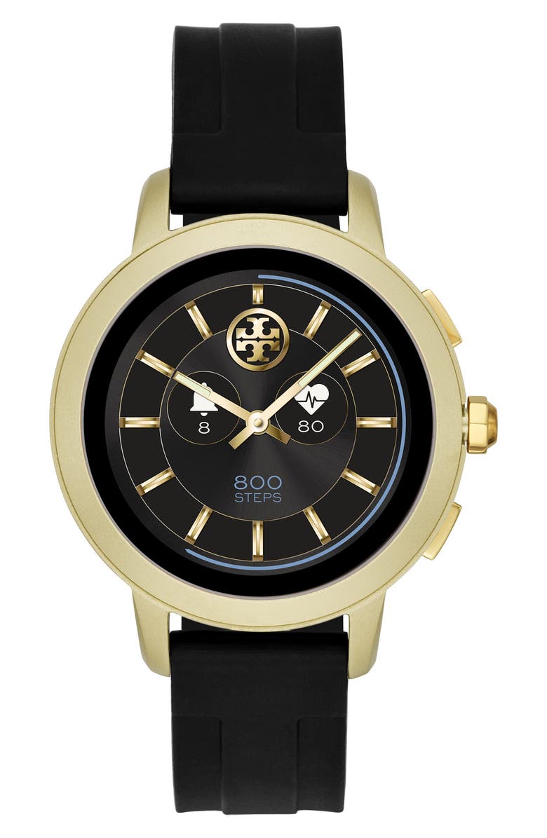 Tory Burch ToryTrack Touchscreen Silicone Smart Watch, 42mm, Alternate, color, 
