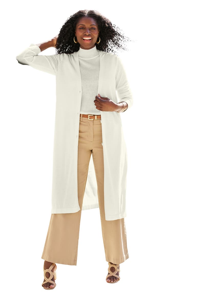 Fine Gauge Cardigan Topper, Main, color, IVORY