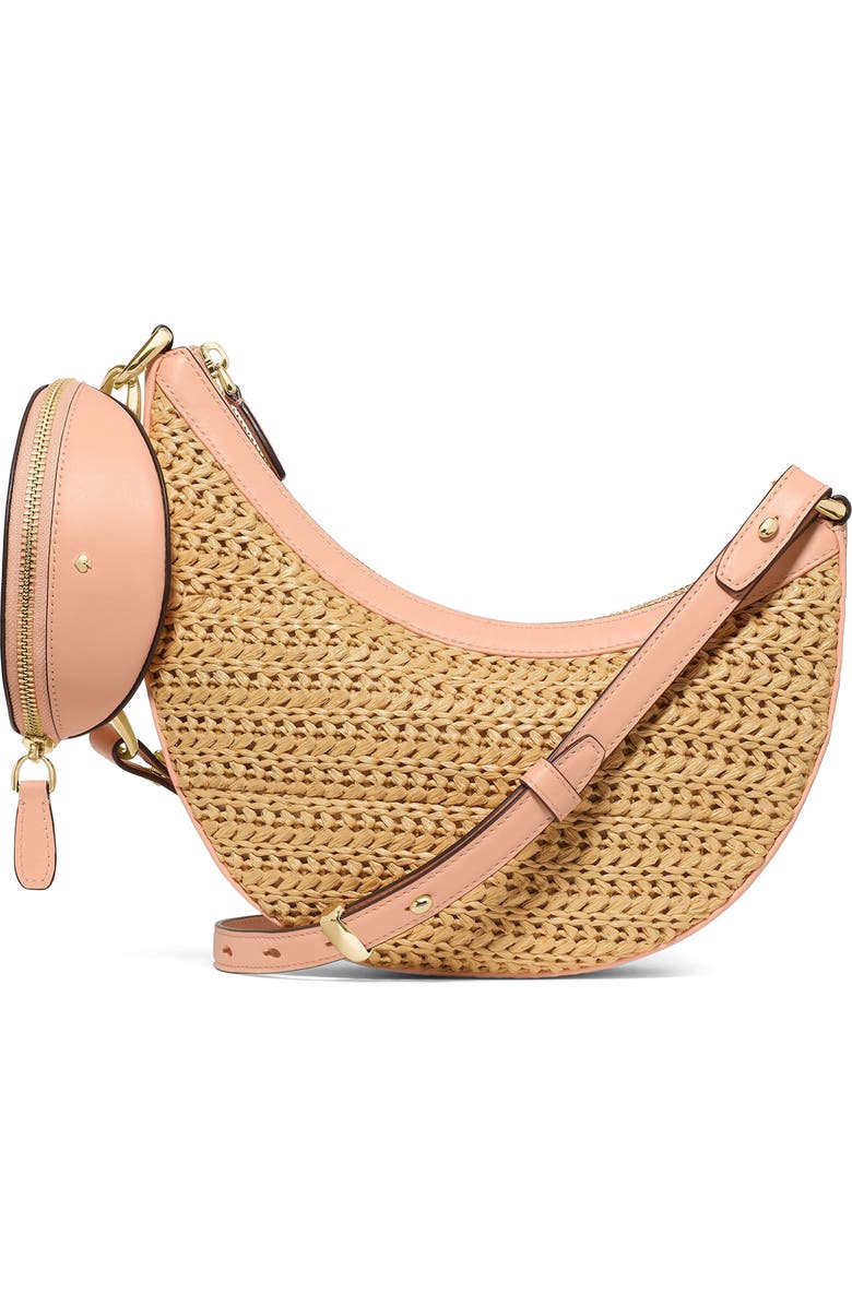 Kate Spade New York duo straw leather crossbody bag, Main, color,