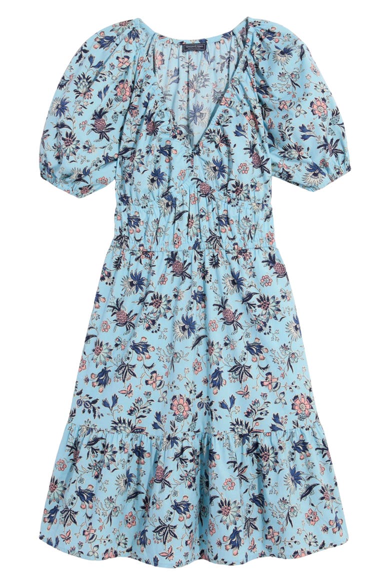 Puff Sleeve Poplin Sundress, Main, color, PAISLEY FLORAL-CAPE